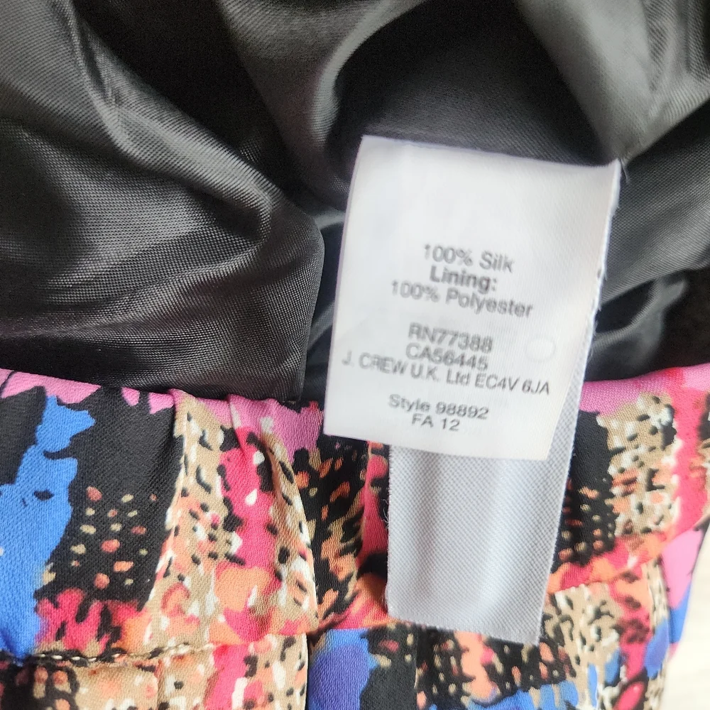 Jcrew Silk Pencil Skirt Multicolor Sz 4 Nwt Retail $240